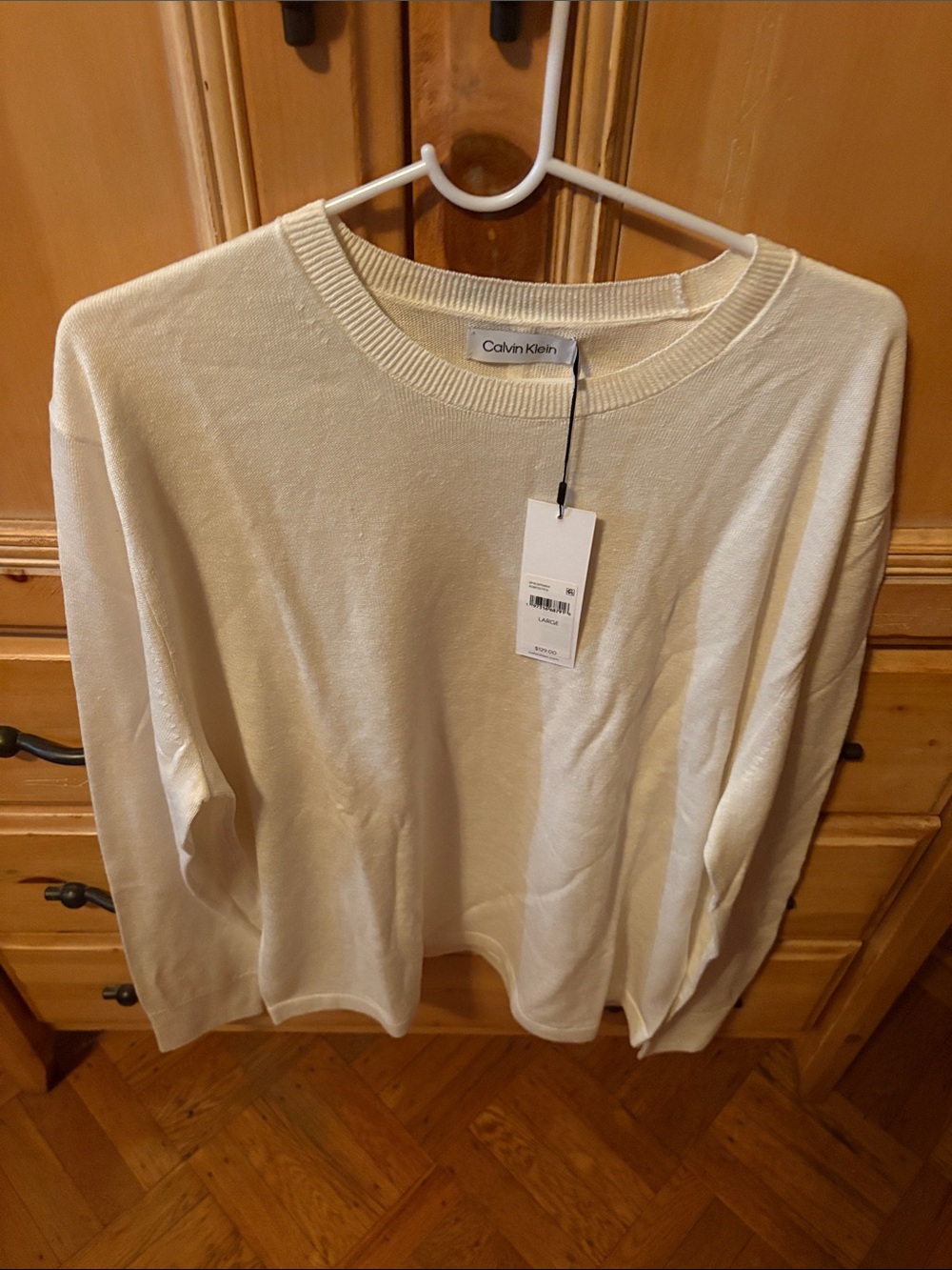 Calvin Klein men’s Ivory Crewneck Sweater